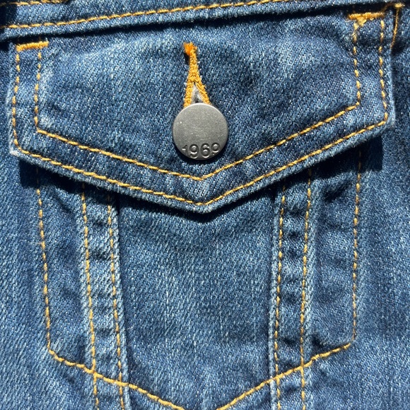 GAP 1969 Denim Icon Flap Vest Cotton Country Blue XS - Picture 5 of 7